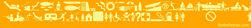 Glyphyx Two Nf Font – Yellow Fonts on Orange Background