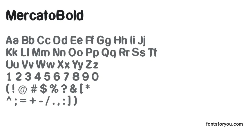 Czcionka MercatoBold – alfabet, cyfry, specjalne znaki