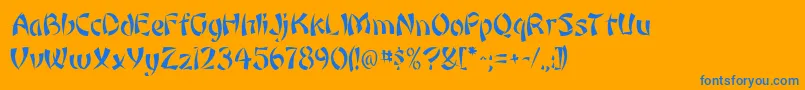 OrientRegular Font – Blue Fonts on Orange Background