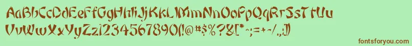 OrientRegular Font – Brown Fonts on Green Background