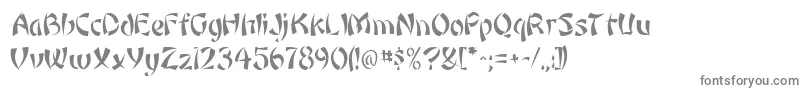 OrientRegular-fontti – harmaat kirjasimet valkoisella taustalla