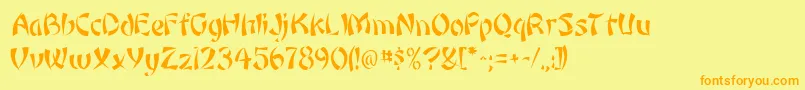 OrientRegular Font – Orange Fonts on Yellow Background