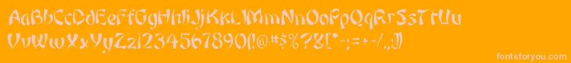 OrientRegular Font – Pink Fonts on Orange Background