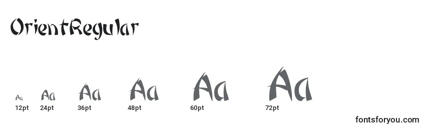 OrientRegular Font Sizes