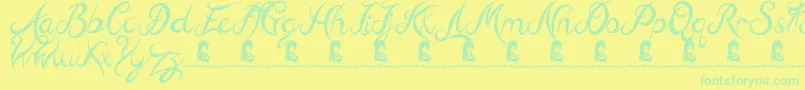 Fonte HillBillies – fontes verdes em um fundo amarelo