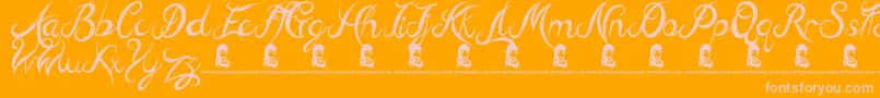 fuente HillBillies – Fuentes Rosadas Sobre Fondo Naranja