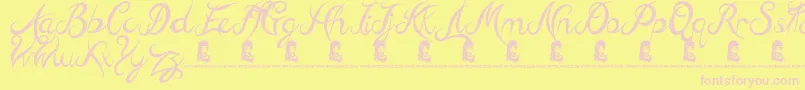 HillBillies Font – Pink Fonts on Yellow Background