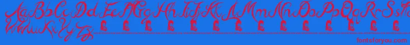 Fonte HillBillies – fontes vermelhas em um fundo azul