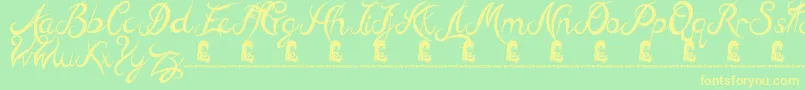 HillBillies Font – Yellow Fonts on Green Background