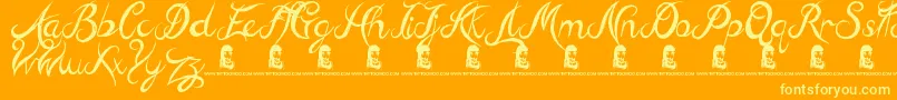 HillBillies Font – Yellow Fonts on Orange Background