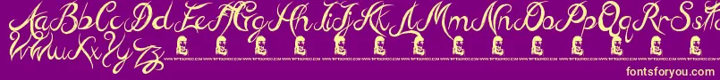 HillBillies Font – Yellow Fonts on Purple Background