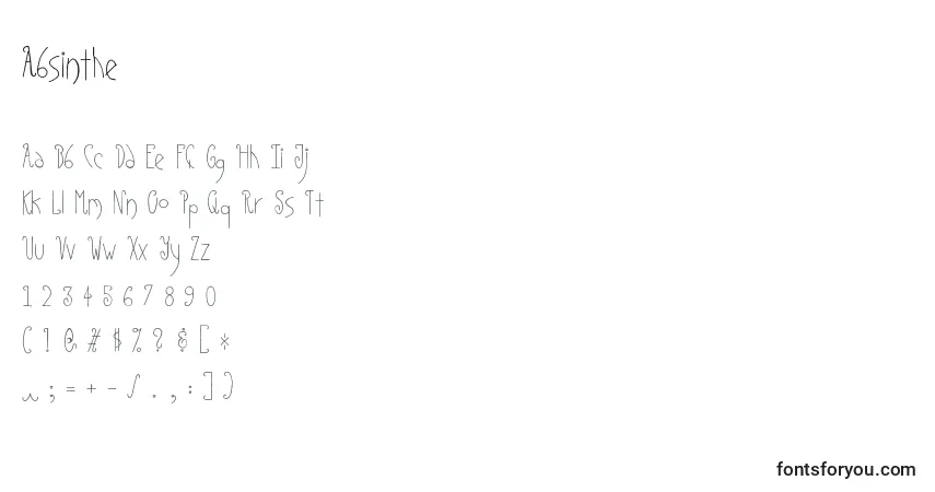 Шрифт Absinthe – алфавит, цифры, специальные символы