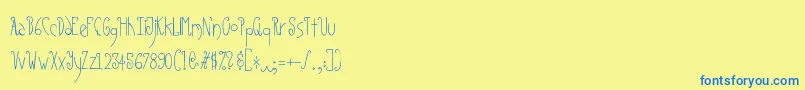 Czcionka Absinthe – niebieskie czcionki na żółtym tle