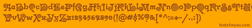GramophoneitcTt Font – Brown Fonts on Orange Background
