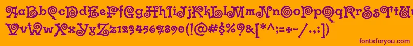 GramophoneitcTt Font – Purple Fonts on Orange Background