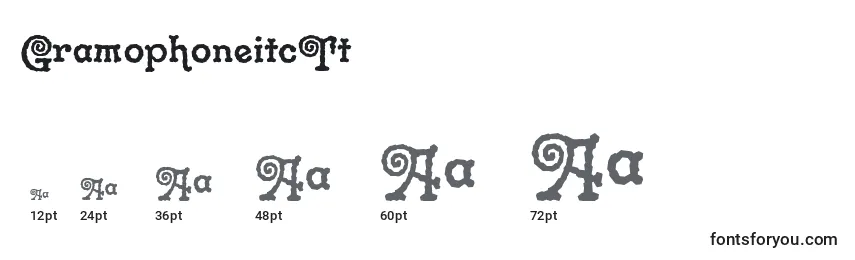 GramophoneitcTt Font Sizes