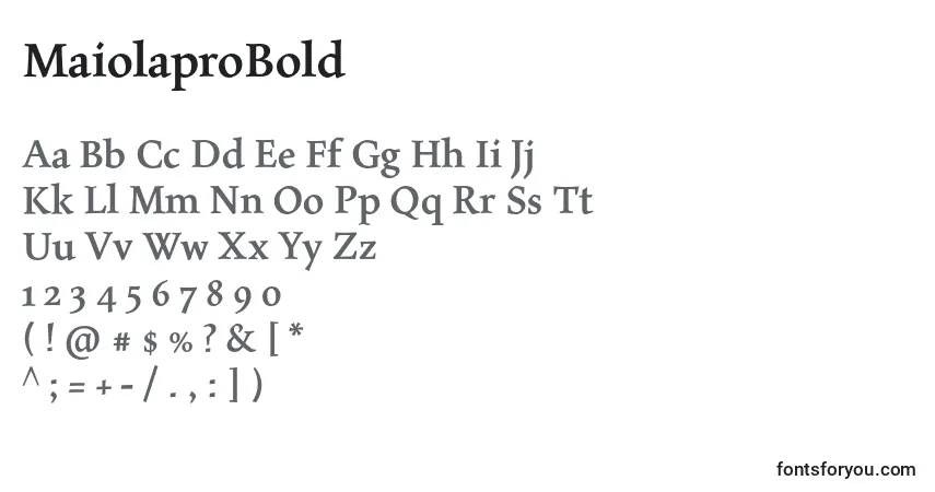 Czcionka MaiolaproBold – alfabet, cyfry, specjalne znaki