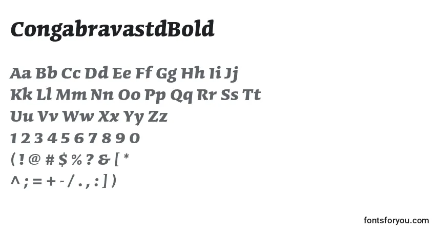 A fonte CongabravastdBold – alfabeto, números, caracteres especiais