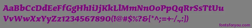 フォントCongabravastdBold – 紫色のフォント、灰色の背景