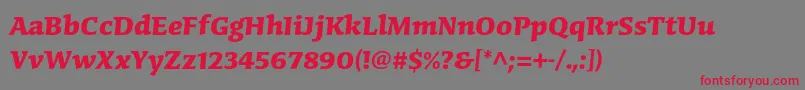 CongabravastdBold Font – Red Fonts on Gray Background