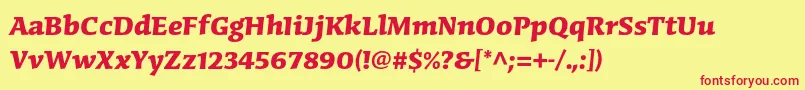 CongabravastdBold Font – Red Fonts on Yellow Background