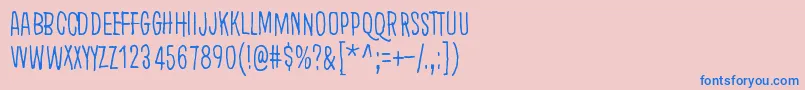 ILoveTheSmellOfRain Font – Blue Fonts on Pink Background