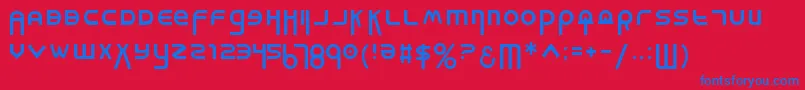 フォントMilkBar – 赤い背景に青い文字