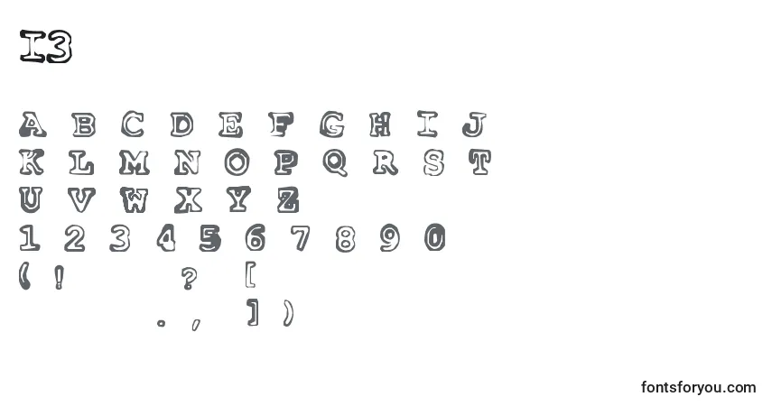 Schriftart Insomnia3am – Alphabet, Zahlen, spezielle Symbole