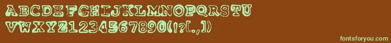 Insomnia3am Font – Green Fonts on Brown Background