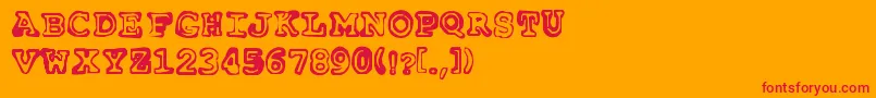 Insomnia3am Font – Red Fonts on Orange Background