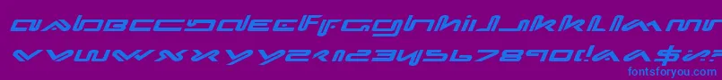 XephyrExpandedItalic Font – Blue Fonts on Purple Background