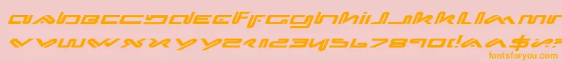 XephyrExpandedItalic-Schriftart – Orangefarbene Schriften auf rosa Hintergrund
