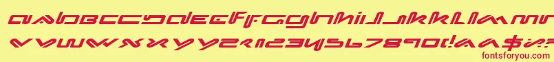 XephyrExpandedItalic Font – Red Fonts on Yellow Background