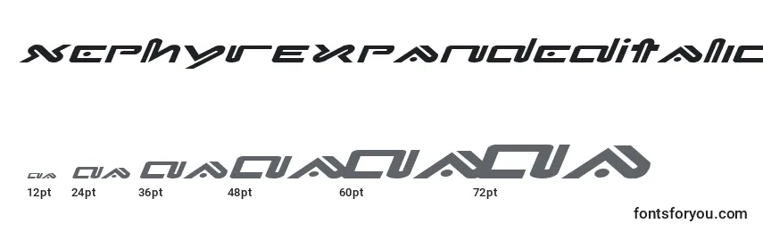 XephyrExpandedItalic Font Sizes