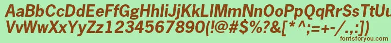 NewsgothicstdBoldoblique Font – Brown Fonts on Green Background