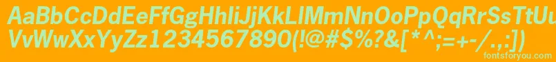 NewsgothicstdBoldoblique Font – Green Fonts on Orange Background