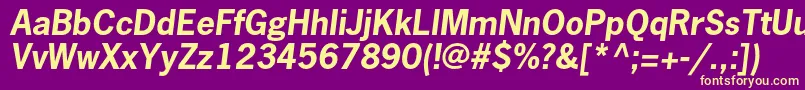 NewsgothicstdBoldoblique Font – Yellow Fonts on Purple Background