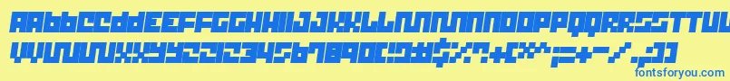 Trick T12 Font – Blue Fonts on Yellow Background