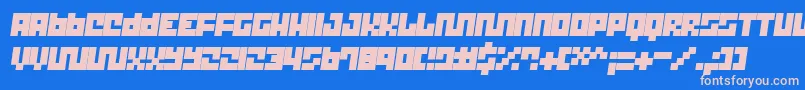 Trick T12 Font – Pink Fonts on Blue Background