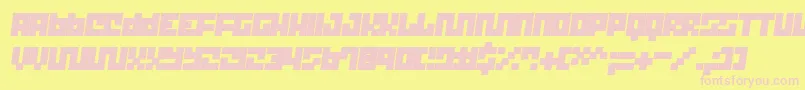 Trick T12-fontti – vaaleanpunaiset fontit keltaisella taustalla