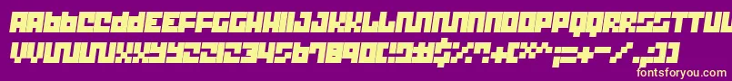 Trick T12-fontti – keltaiset fontit violetilla taustalla