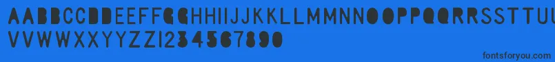 RulerElementary Font – Black Fonts on Blue Background