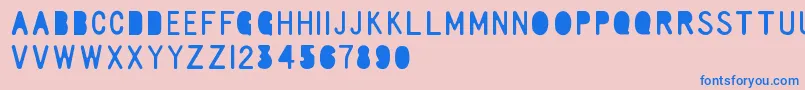 RulerElementary Font – Blue Fonts on Pink Background