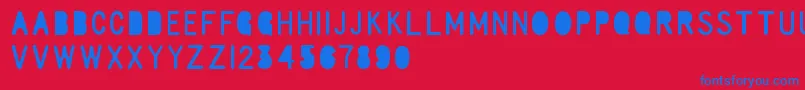 RulerElementary Font – Blue Fonts on Red Background