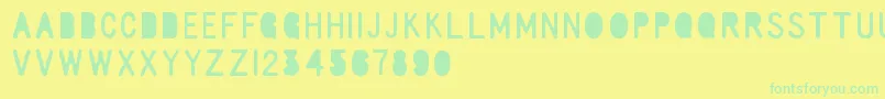 Czcionka RulerElementary – zielone czcionki na żółtym tle