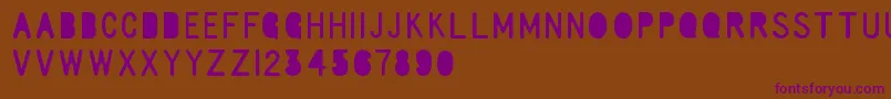 RulerElementary Font – Purple Fonts on Brown Background