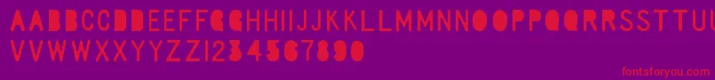 Czcionka RulerElementary – czerwone czcionki na fioletowym tle