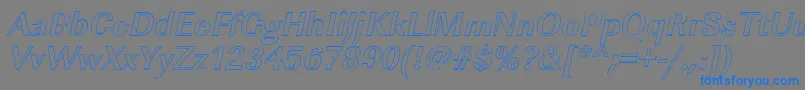 ImperialouBolditalic Font – Blue Fonts on Gray Background