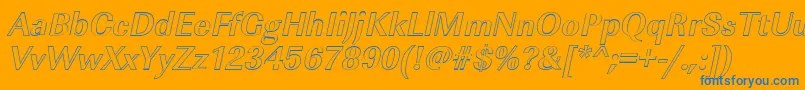 ImperialouBolditalic-fontti – siniset fontit oranssilla taustalla