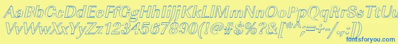 ImperialouBolditalic Font – Blue Fonts on Yellow Background